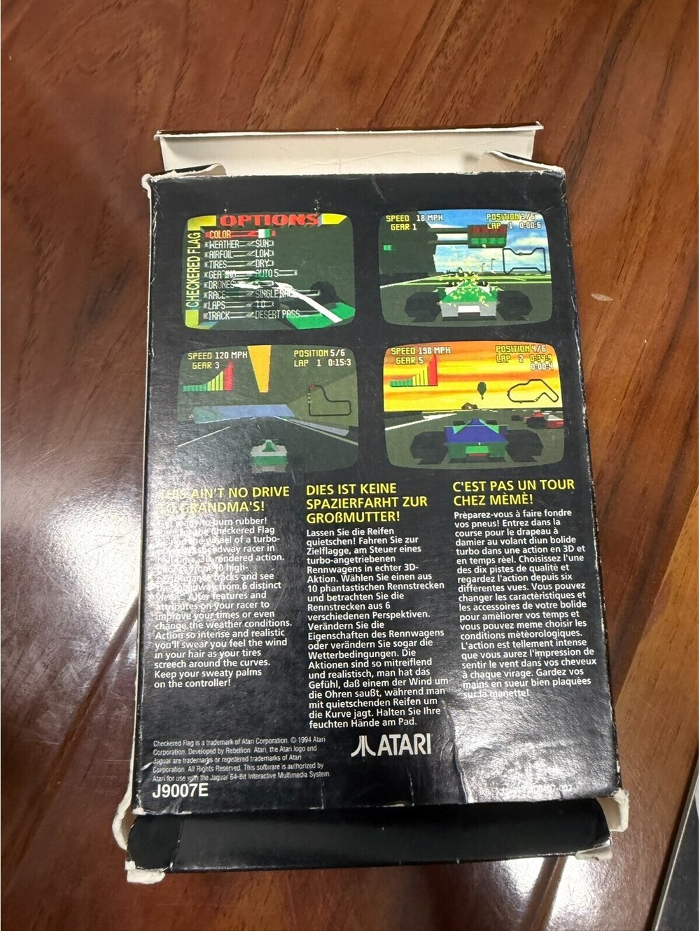 Checkered Flag (Atari Jaguar) Complete In Box Mint No Overlay Cartridge - Picture 7 of 9